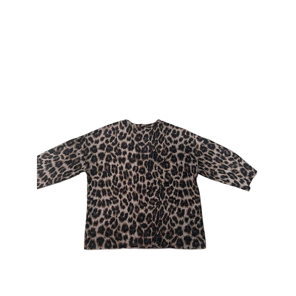 New Zaraβ Women leopard 3/4 sleeve top sz Large